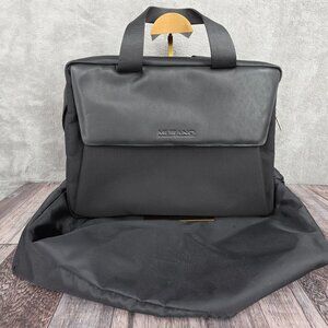 Murano Signature VTG Business Shuttle Laptop Bag Black Leather Nylon Deadstock